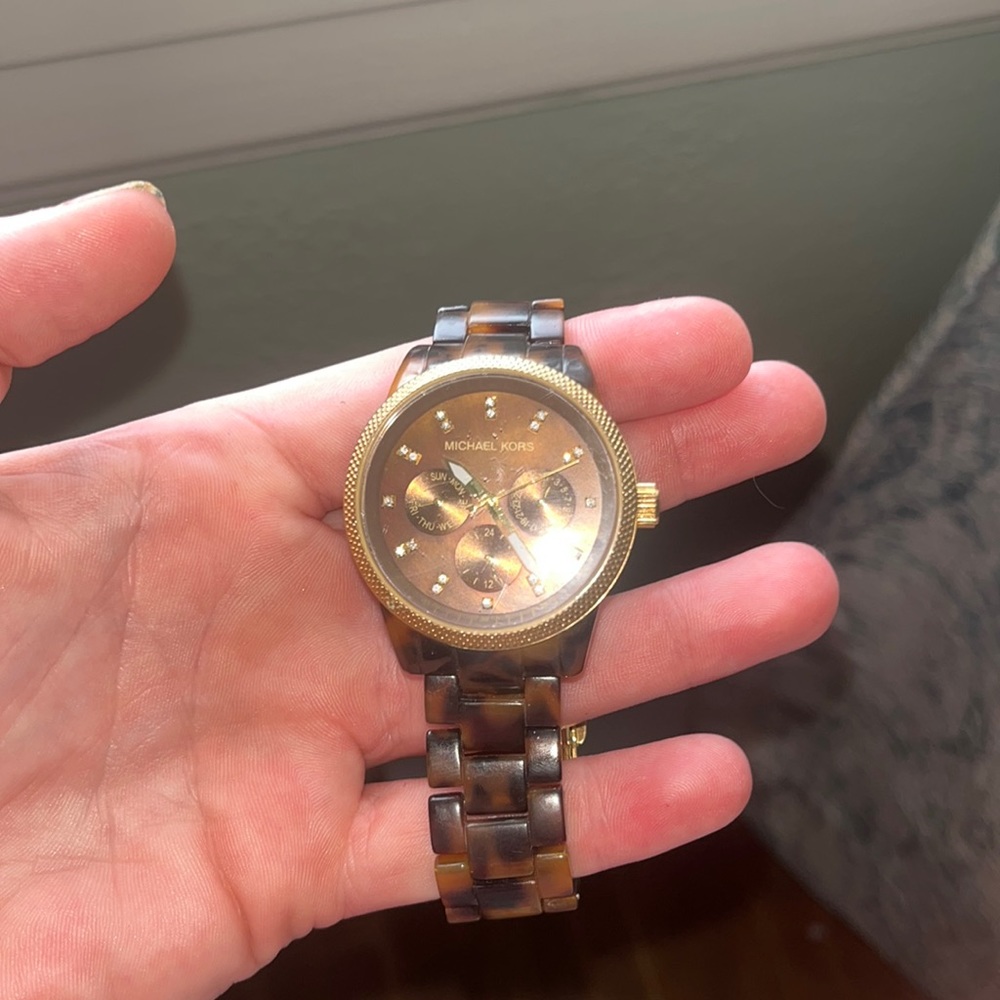 MK tortoise shell watch